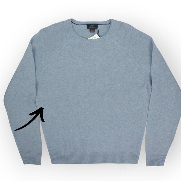 NewWithFlaws Large BrooksBrothers 346 Washable Wool Sweater LightBlue - Picture 8 of 11